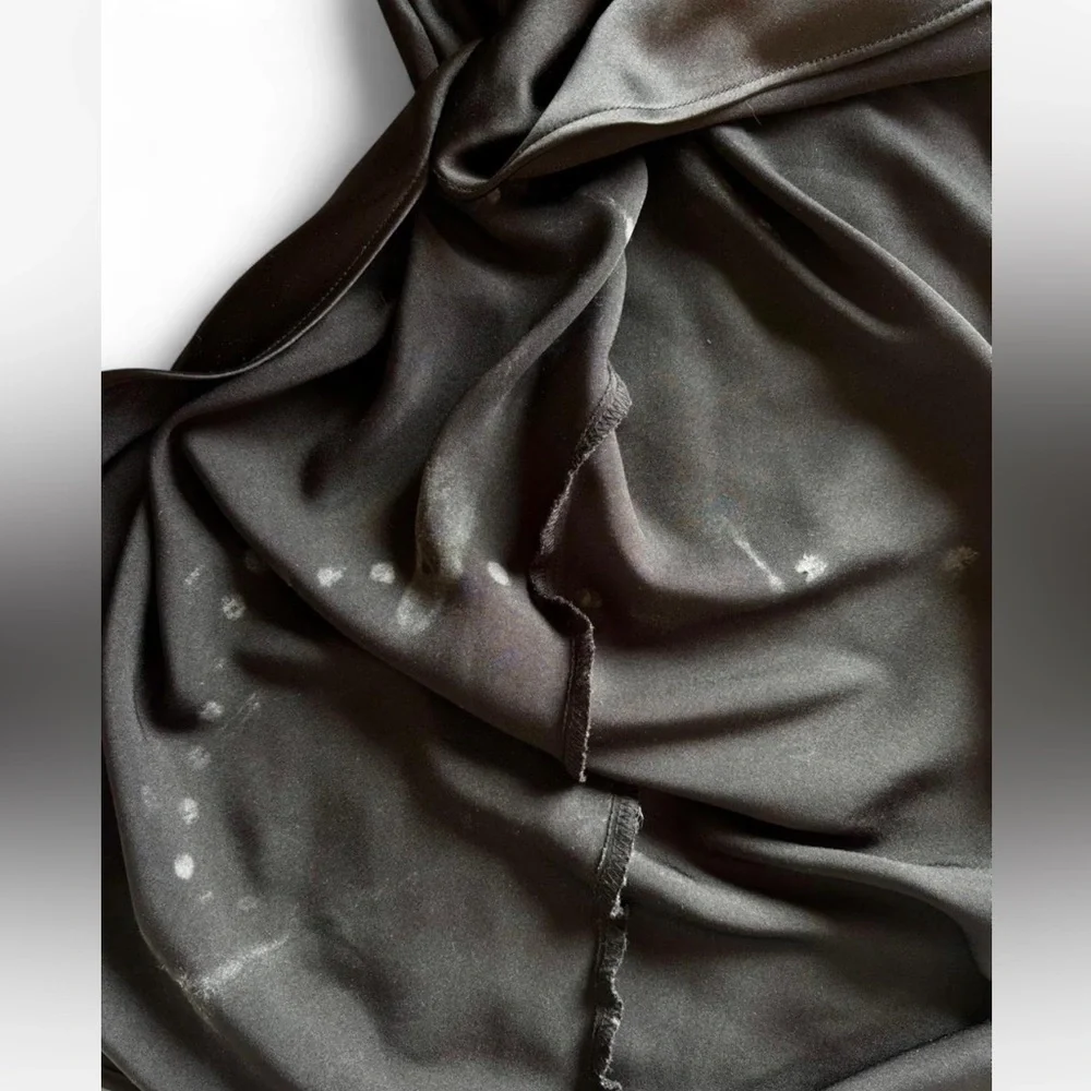 Zara Black Satin V-Neck Slip Dress - Picture 6 of 7